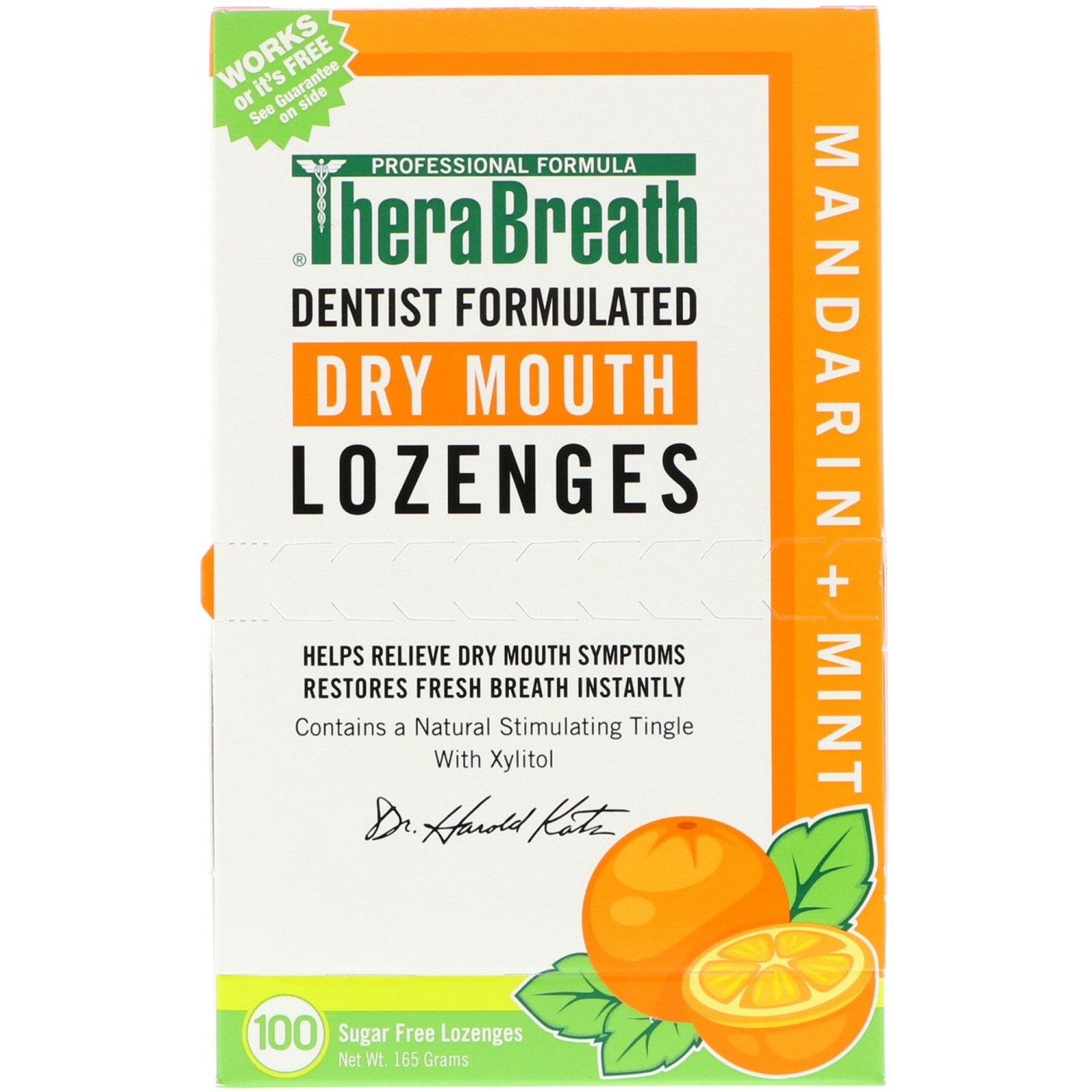 TheraBreath, Dry Mouth Lozenges, Mandarin Mint